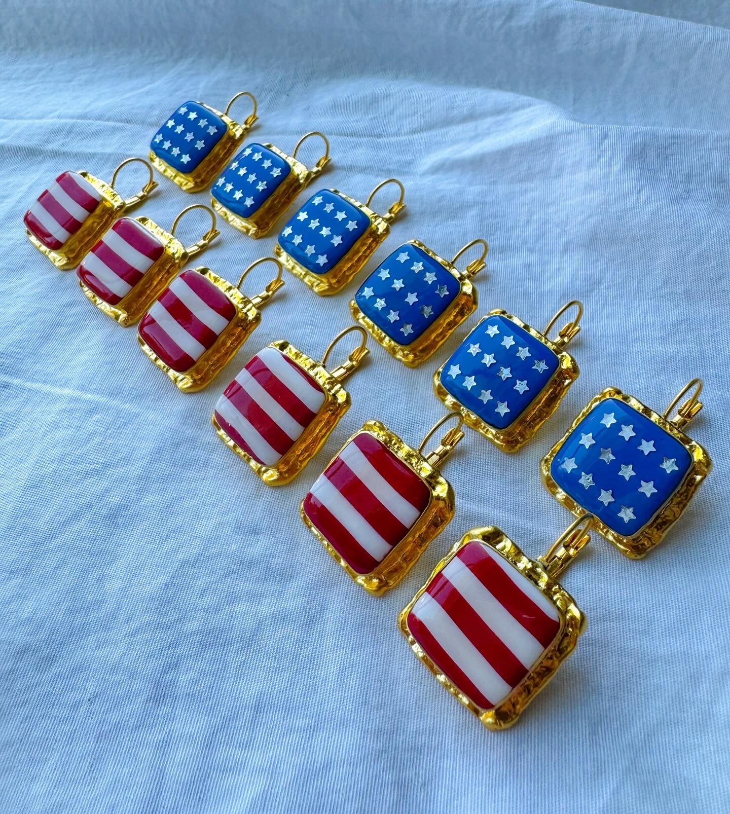 Gold plated American flag bezels.
