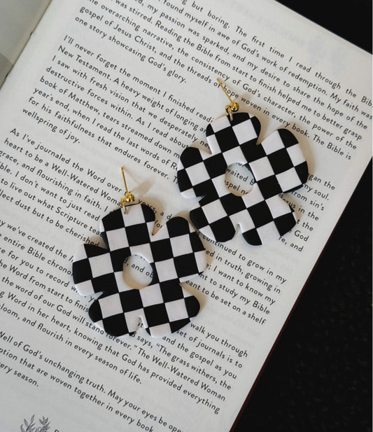Checked flower dangles
