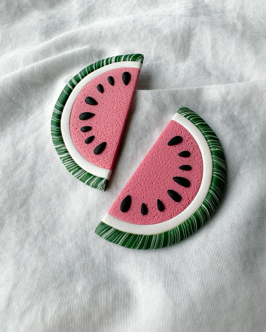 Watermelon oversized studs