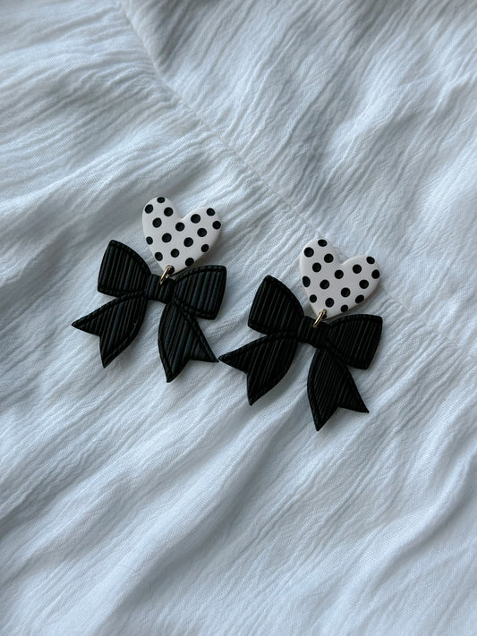 Black polka dot ribbons