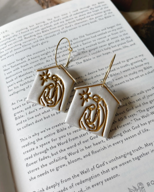 Nativity scene earrings
