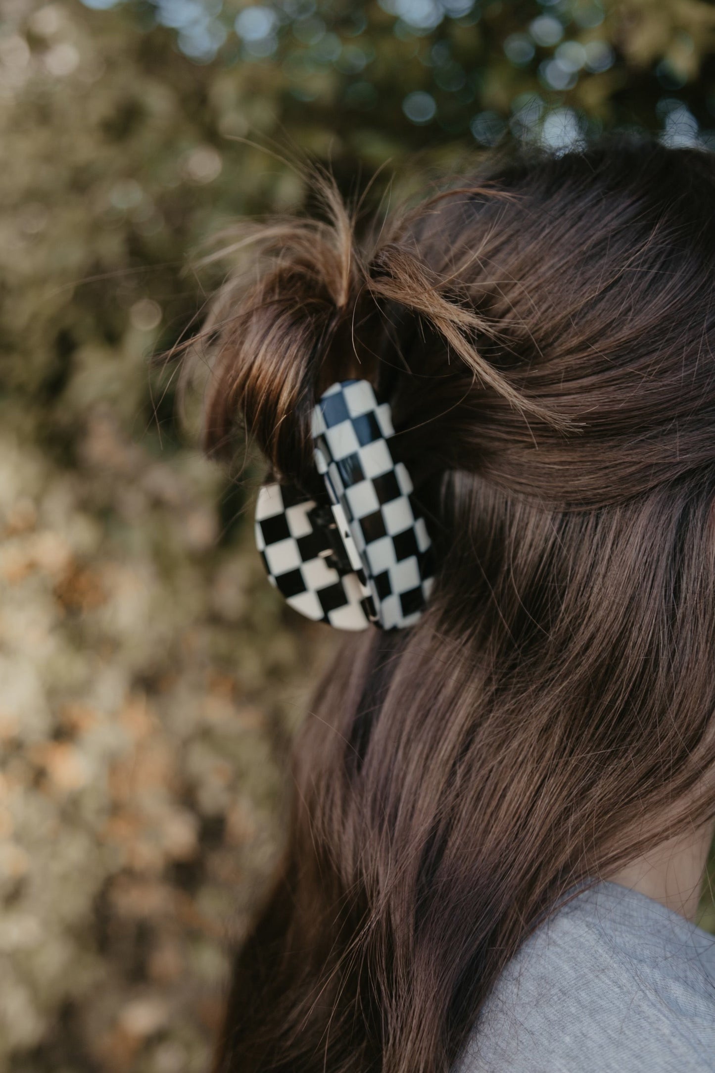 Checkered hair clip