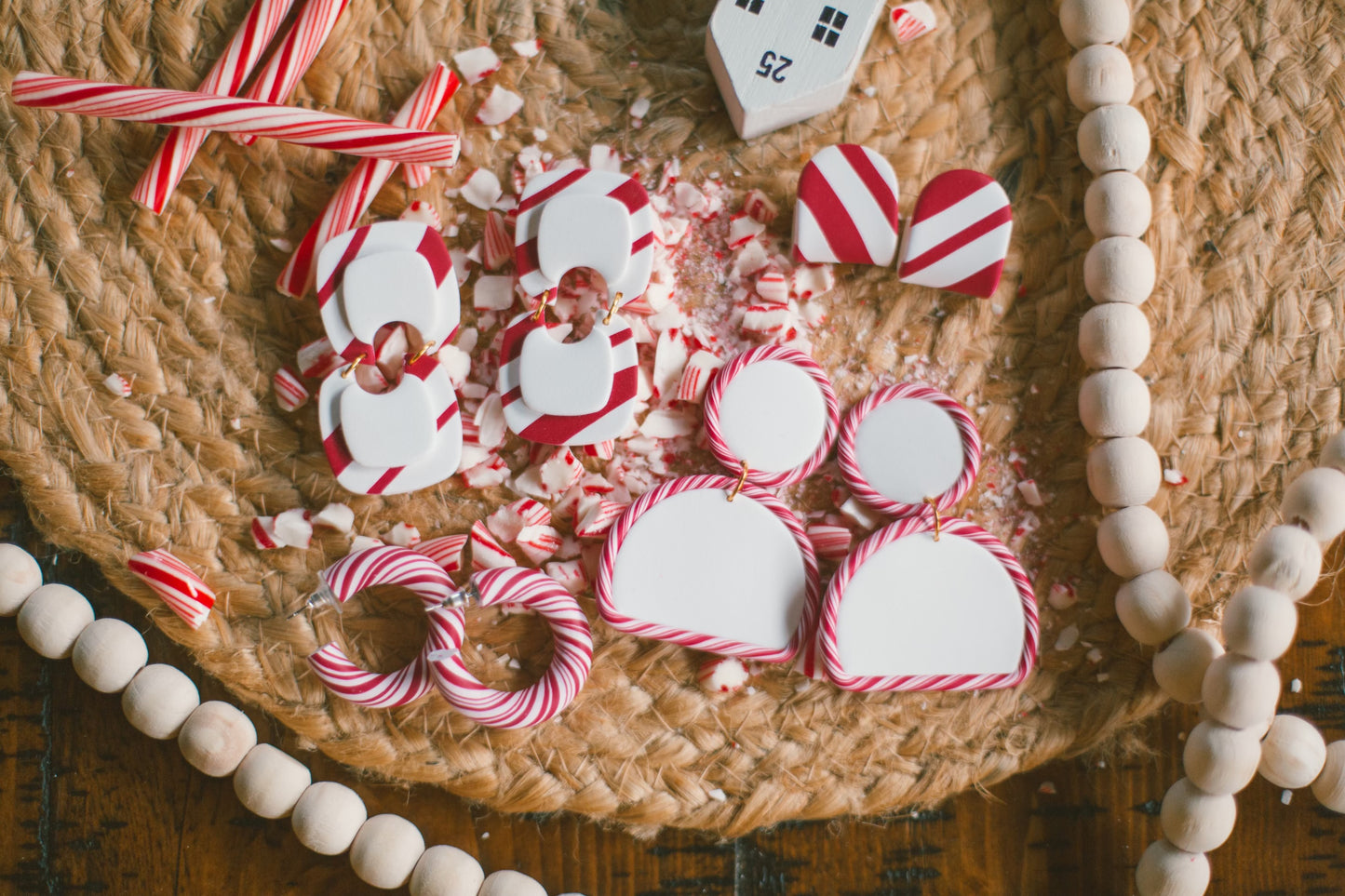 Peppermint bark dangles