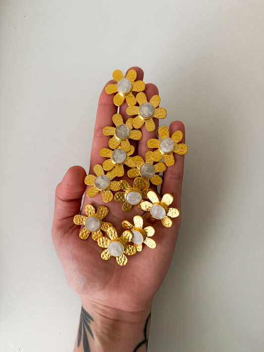 Hammered flower studs