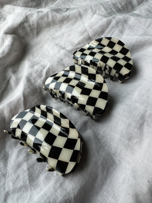 Checkered hair clip